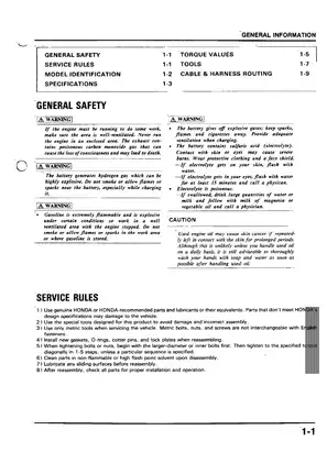 Honda NSR Motorcycle Service Manual (1989) Preview image 1