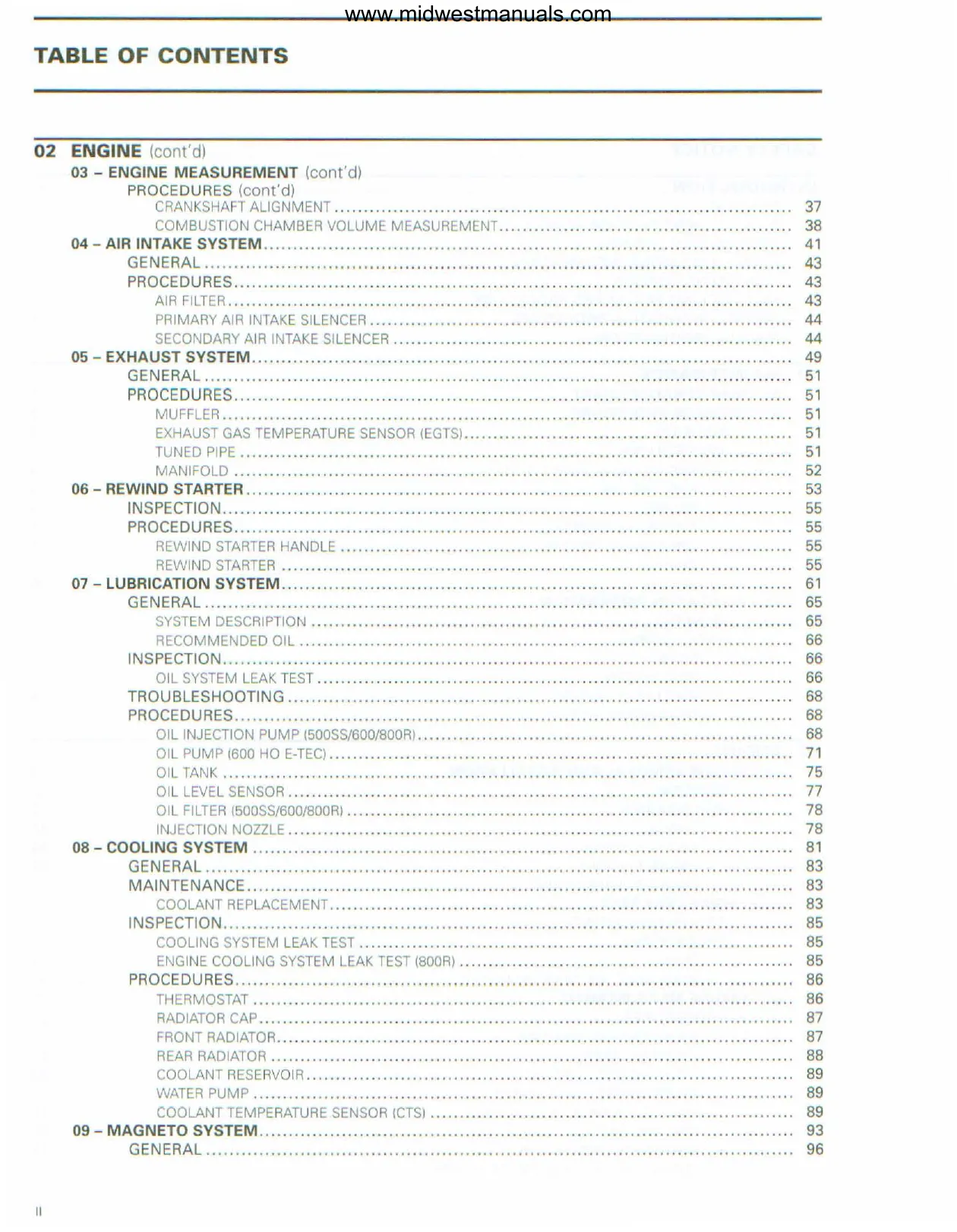 2009-2010 Bombardier Ski-Doo GTX, GSX, GTX, MKZ, Summit service manual Preview image 2