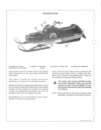 1980-1984 John Deere Sportfire 440 snowmobile repair manual Preview image 2