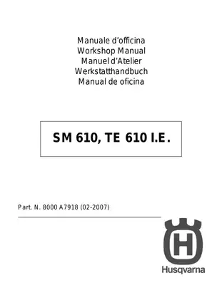 2008 Husqvarna SM 610, TE 610IE workshop manual Preview image 1