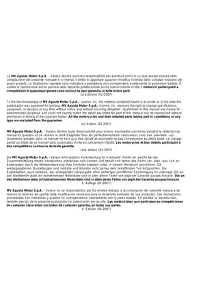 MV Agusta SM 610 & TE 610 Workshop Manual (2007) - Complete Guide for Maintenance & Repairs Preview image 2