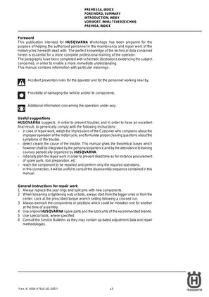 MV Agusta SM 610 & TE 610 Workshop Manual (2007) - Complete Guide for Maintenance & Repairs Preview image 5