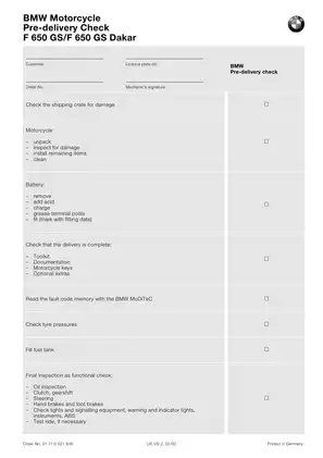 BMW F 650 GS / GS Dakar Repair Manual - Comprehensive Maintenance & Troubleshooting Guide Preview image 5