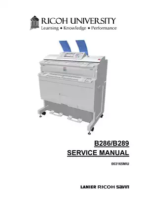 Ricoh Aficio MP B286/B289 service manual