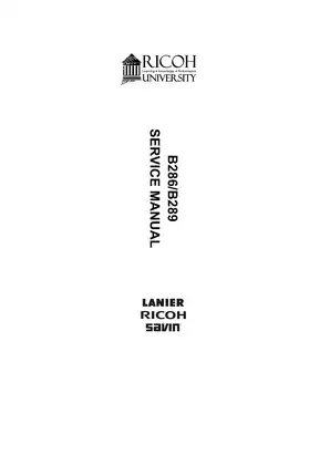 Comprehensive Service Manual for Ricoh B286/B289 Printers Preview image 3