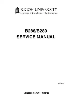 Comprehensive Service Manual for Ricoh B286/B289 Printers Preview image 5