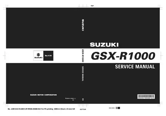 Suzuki GSX-R1000 Service Manual (2009 Model) - Complete Guide for Mechanics