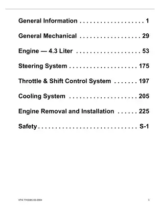 Volvo Penta 4.3 GL, GXi, OSi marine engine workshop manual Preview image 3