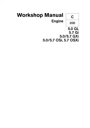 Volvo Penta 5.0 GL, 5.7 Gi, 5.0/5.7 GXi, 5.0/5.7 OSi, 5.7 OSXi engine workshop manual Preview image 1