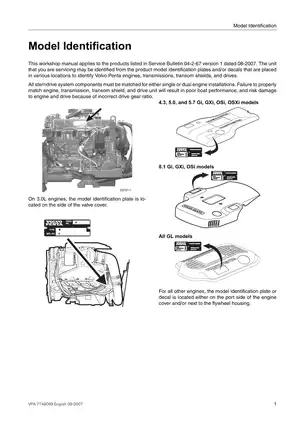 Volvo Penta 5.0 GL, 5.7 Gi, 5.0/5.7 GXi, 5.0/5.7 OSi, 5.7 OSXi engine workshop manual Preview image 5