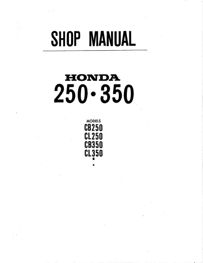 Preview: Honda CB250/CL250/CB350/CL350 1960s-1970s Shop Manual (P/N 07000-28601)