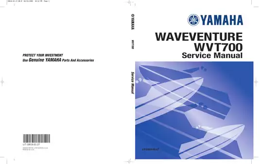 1995-1996 Yamaha WaveVenture WVT700 Jet Ski service manual