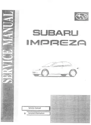 1997-2001 Subaru Impreza repair manual Preview image 2
