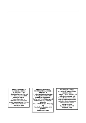 Yamaha WR426F/WR400F Owner's Service Manual (2000 Edition) Preview image 3