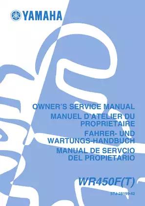 Yamaha WR450F 2004 Owner’s Service Manual: Complete Guide to Maintenance and Repair