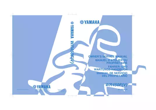 2006-2009 Yamaha WR450F, WR450F(V) repair manual Preview image 1