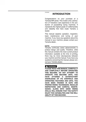 Yamaha WR450F(V) Owner’s Service Manual - Complete Guide for Maintenance and Repairs (2005 Edition) Preview image 4