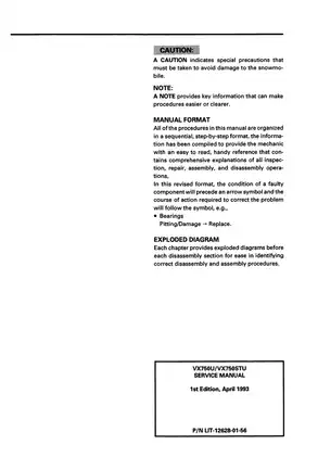 Yamaha VX750/800 Snowmobile Service Manual Preview image 3