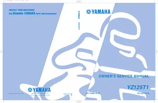 Yamaha YZ125T1 Owner’s Service Manual (2004) - Complete Maintenance & Repair Guide