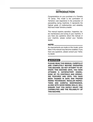 Yamaha YZ125T1 Owner’s Service Manual (2004) - Complete Maintenance & Repair Guide Preview image 4
