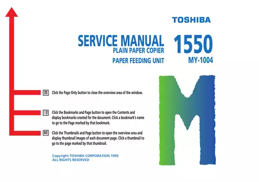 Toshiba 1550, ED1550 copier service manual Preview image 1