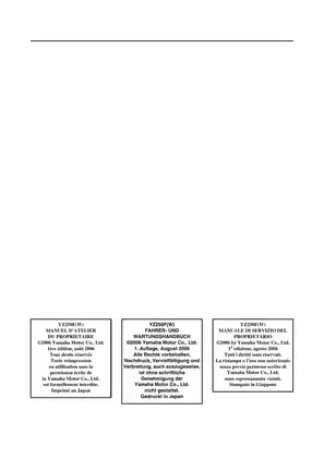 Yamaha YZ250F (2006) Owner's Service Manual - Complete Guide to Maintenance and Operation Preview image 3
