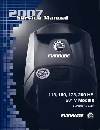 2007 Evinrude E-TEC 115 hp, 150 hp, 175 hp, 200 hp outboard motor service manual Preview image 1