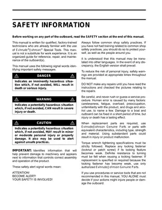 Evinrude E-TEC Outboard Service Manual (2006) Preview image 4