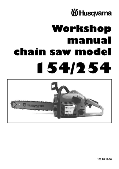 Preview: Husqvarna 154 / 254 1987 Service Manual (P/N 101 88 12–96)