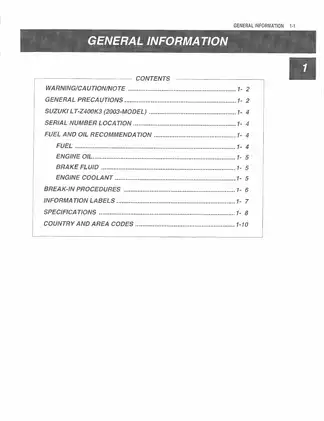 Suzuki LT-Z400 service manual Preview image 3