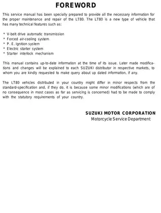 1987-2006 Suzuki  LT-80 service manual Preview image 3