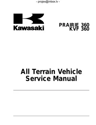Kawasaki ATV KVF360-A1 Service Manual - Comprehensive Guide