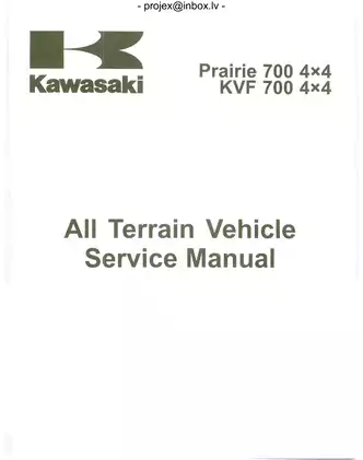 Kawasaki Prairie 700 KVF700 4x4 Vehicle Service Manual