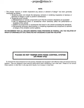 Kawasaki MULE 3000, 3010, 3020 Utility Vehicle Service Manual Preview image 5