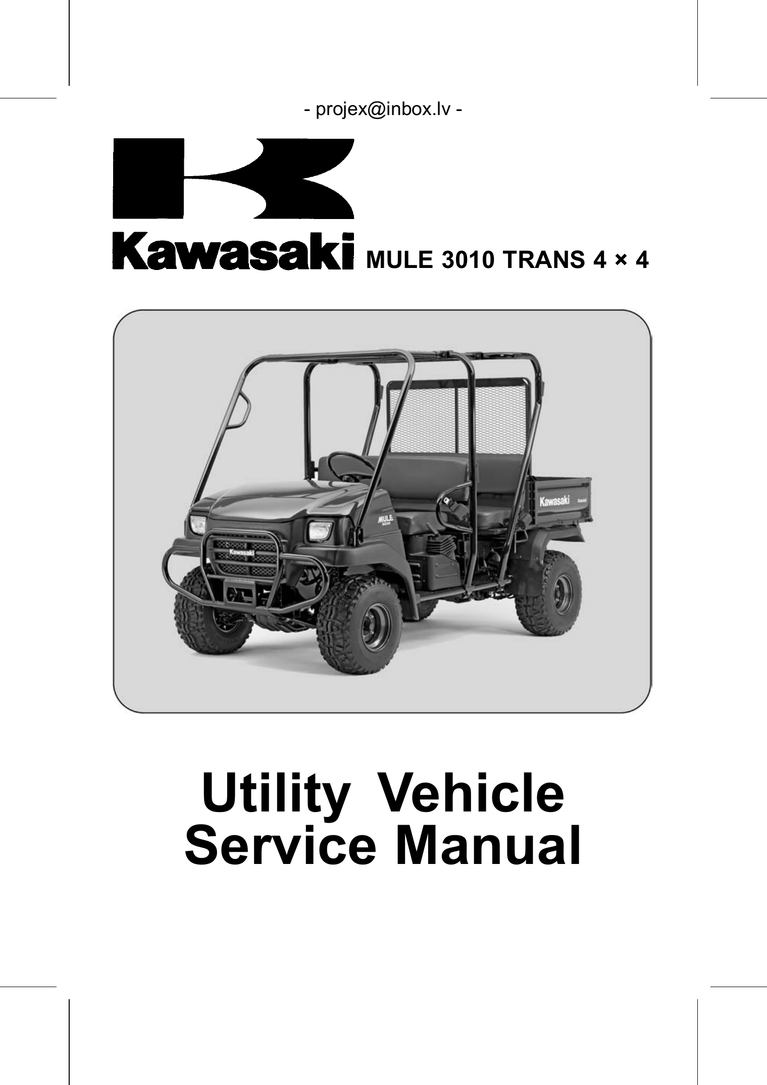 2005-2009 Kawasaki KAF620, KAF620J, KAF620K, Mule 3010 Trans 4x4 service manual Preview image 1