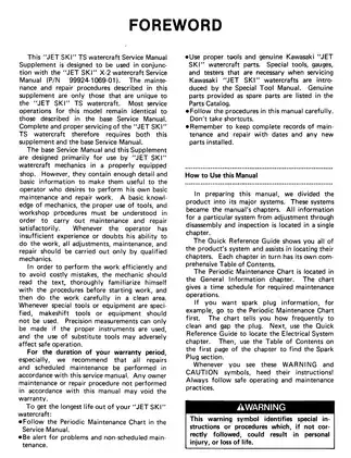 1986-1991 Kawasaki Jet Ski  X-2 X2 & TS service manual Preview image 5