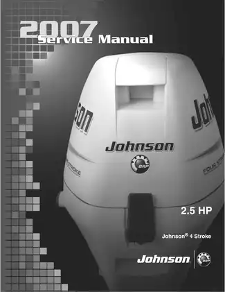2007 Johnson Evinrude 2.5 hp, 4-stroke outboard motor service manual Preview image 1