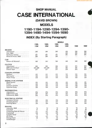 1972-80 Case (David Brown) 1190-1690 tractor manual