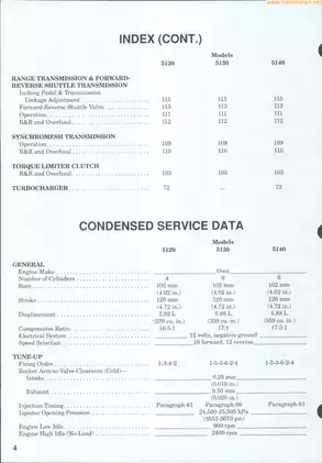 Case International Tractor Service Manual for Models 5120, 5130, and 5140 Preview image 4