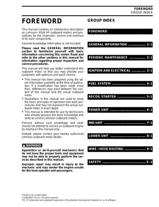 2007 Johnson Evinrude 4, 5, 6hp 4 stroke outboard motor service manual Preview image 3