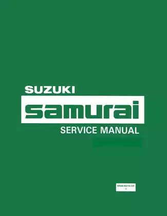 Suzuki Samurai Service Manual (1987) - Complete Digital Guide