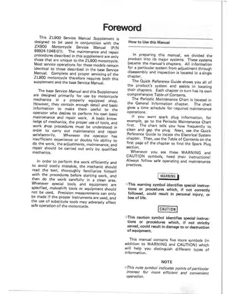 1985-1988 Kawasaki ZL900, ZL1000 Eliminator service manual Preview image 5