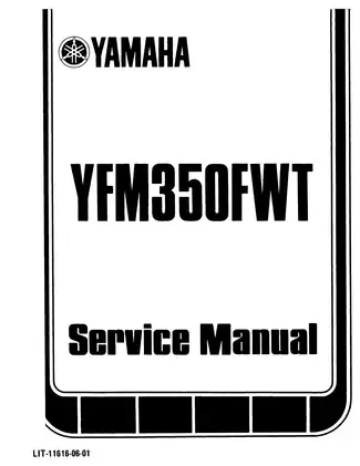 1987-1997 Yamaha Big Bear 350, YFM350FW manual Preview image 2