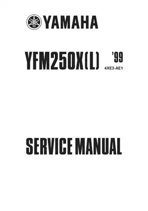 Yamaha YFM250XL 1999 Service and Repair Manual PDF Preview image 1