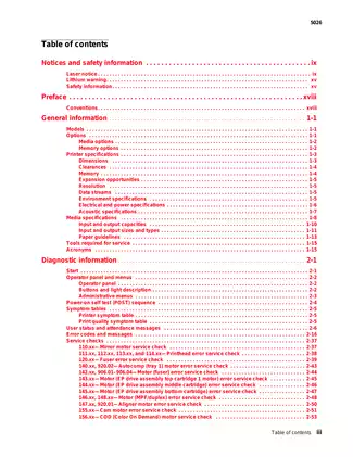 Lexmark C734, C736, 5026 color laser printer service guide, parts list Preview image 3