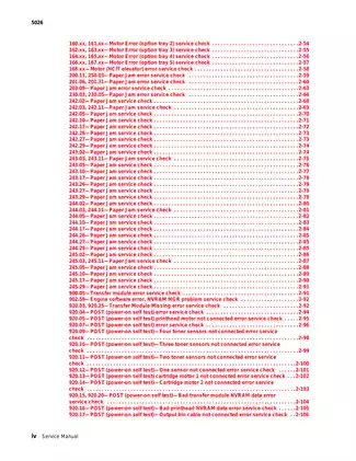 Lexmark C734, C736, 5026 color laser printer service guide, parts list Preview image 4