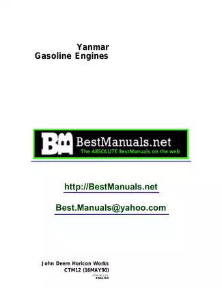 Yanmar Gasoline Engines CTM12 Technical Manual | John Deere