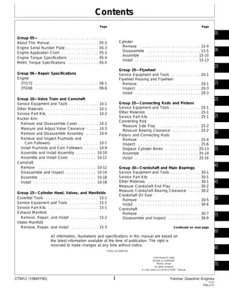 Yanmar Gasoline Engines CTM12 Technical Manual | John Deere Preview image 4