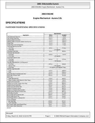 1998-2002 Oldsmobile Intrigue shop manual Preview image 1