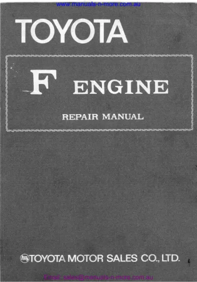 Toyota Land Cruiser FJ40, FJ43, FJ45, FJ55 F-ENGINE Factory Service Manual (P/N 98087, )